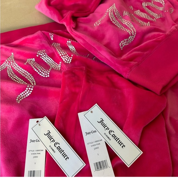 NWT ⚜️💖⚜️ JUICY COUTURE OG BIG BLING VELOUR ZIP-UP HOODIE PANTS SET - Picture 15 of 15